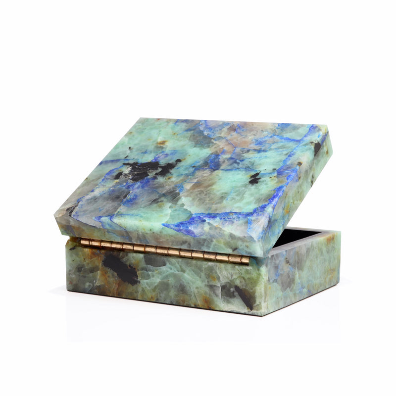 Azurite in Quartz Gemstone Box B82