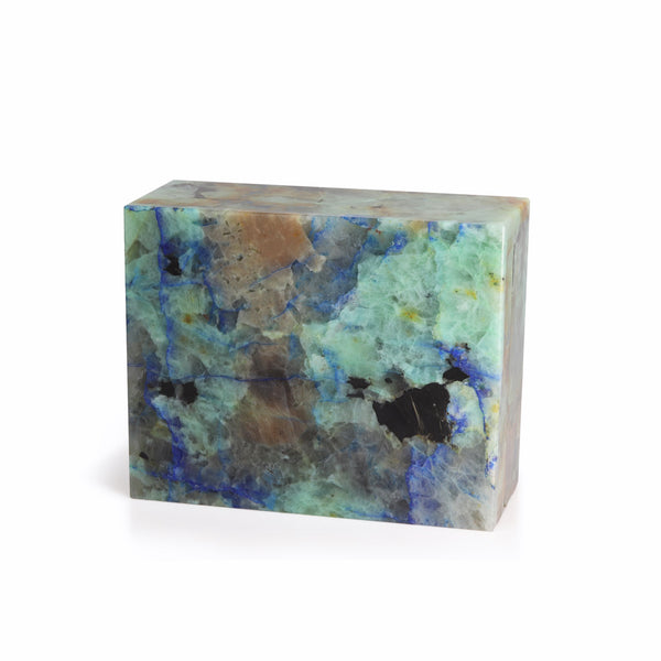 Azurite in Quartz Gemstone Box B84