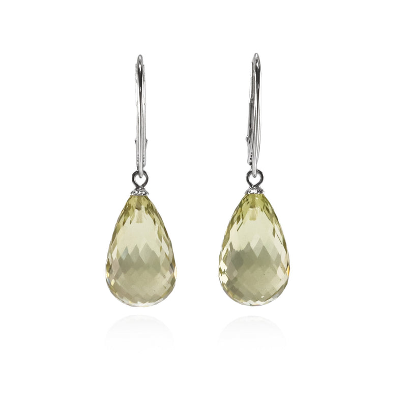 Lemon Quartz Faceted Drop Earrings A18