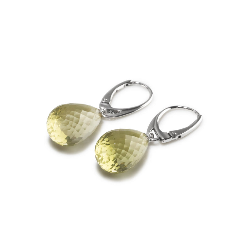 Lemon Quartz Faceted Drop Earrings A18