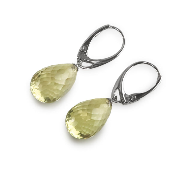 Lemon Quartz Faceted Drop Earrings A18