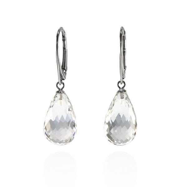 Faceted Rock Crystal Drop Earrings A21
