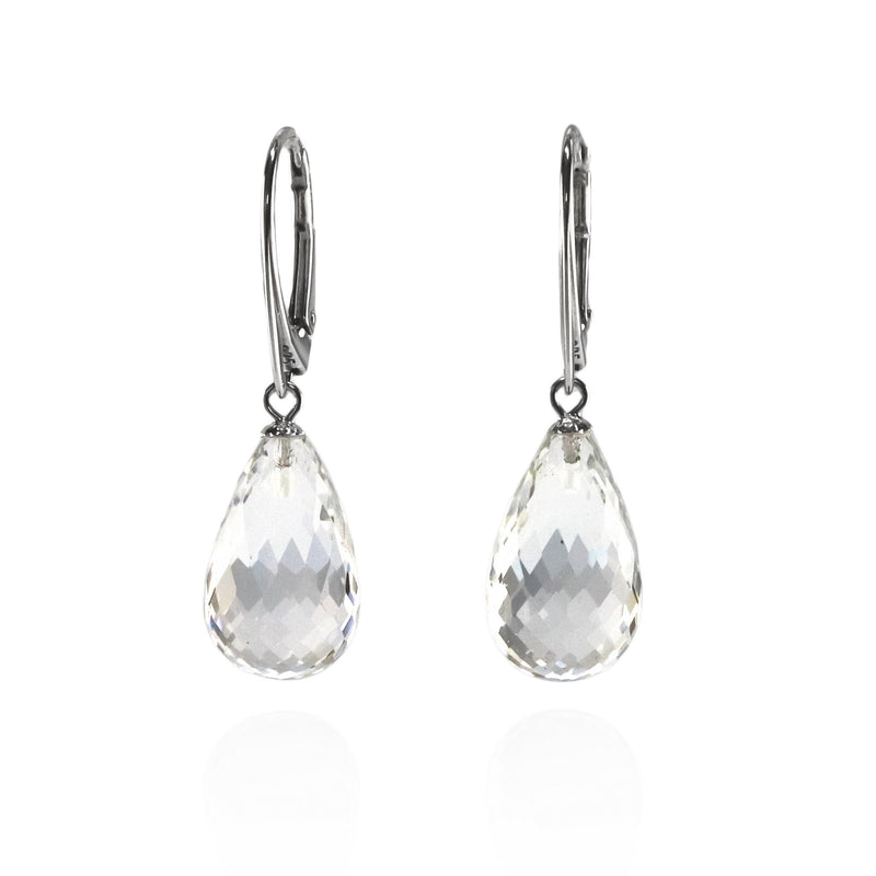 Faceted Rock Crystal Drop Earrings A21