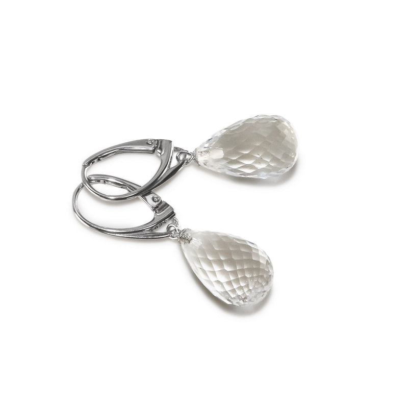 Faceted Rock Crystal Drop Earrings A21