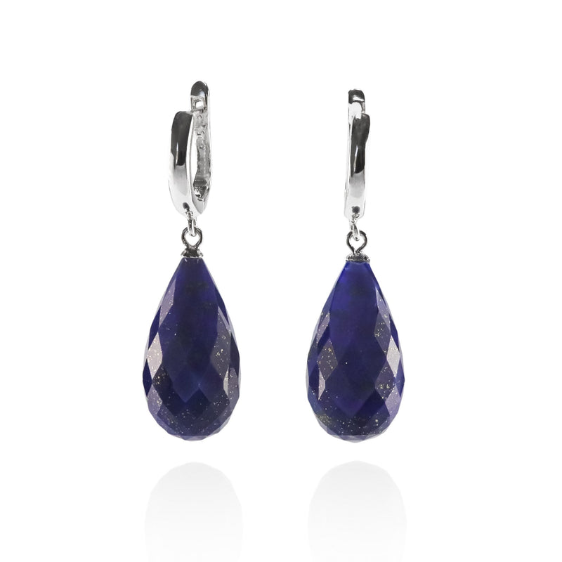 Natural Lapis Lazuli Faceted Drop Earrings A15