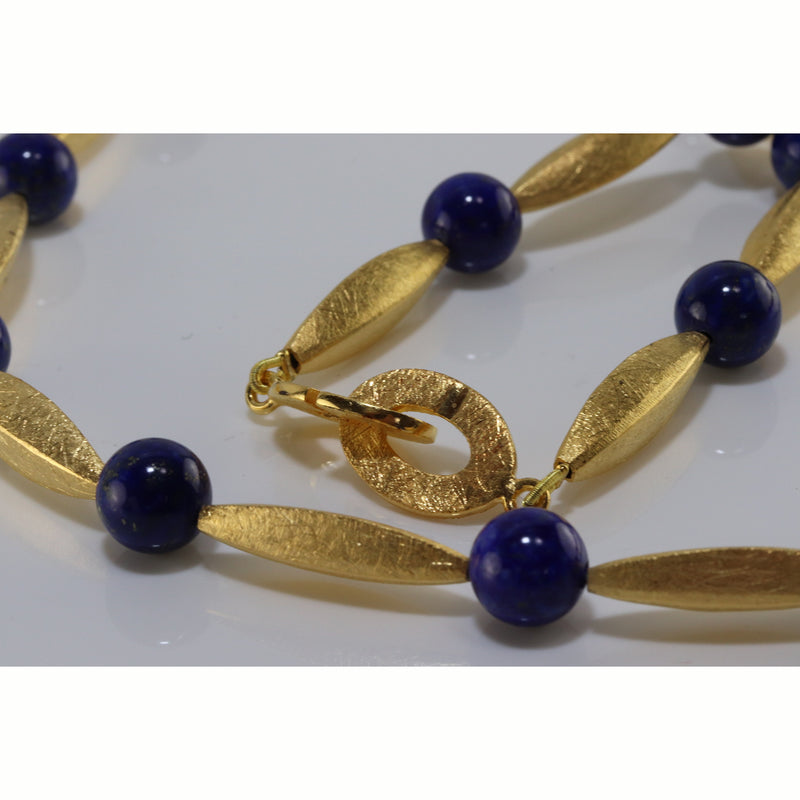 Gilded Silver & Lapis Lazuli Necklace A10