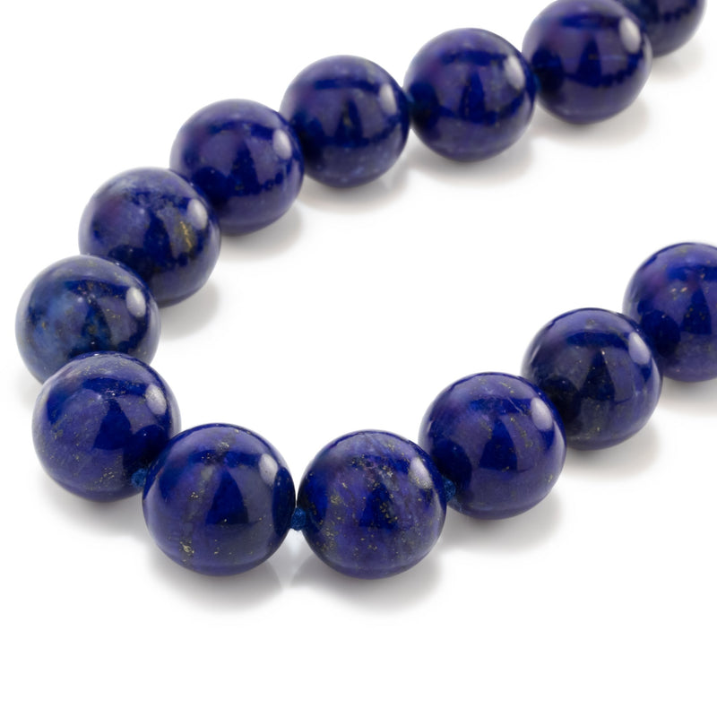 Natural Lapis Lazuli 14mm Bead Necklace H3