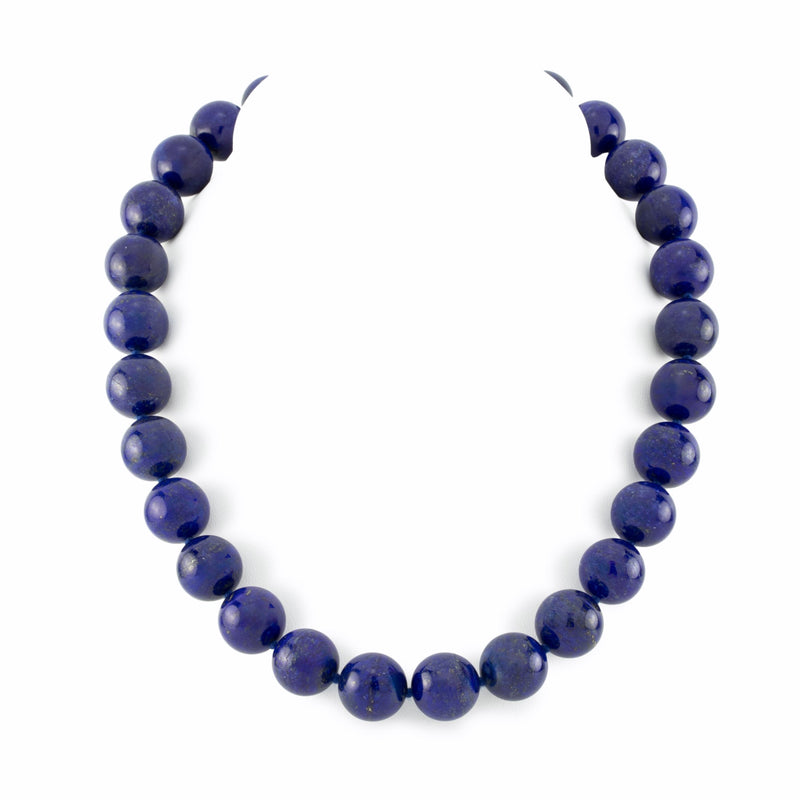 Natural Lapis Lazuli 14mm Bead Necklace H3