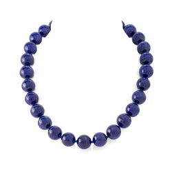 Natural Lapis Lazuli 15mm Bead Necklace H5