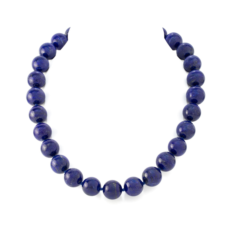 Natural Lapis Lazuli 15mm Bead Necklace H5