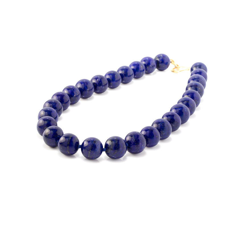 Natural Lapis Lazuli 15mm Bead Necklace H5
