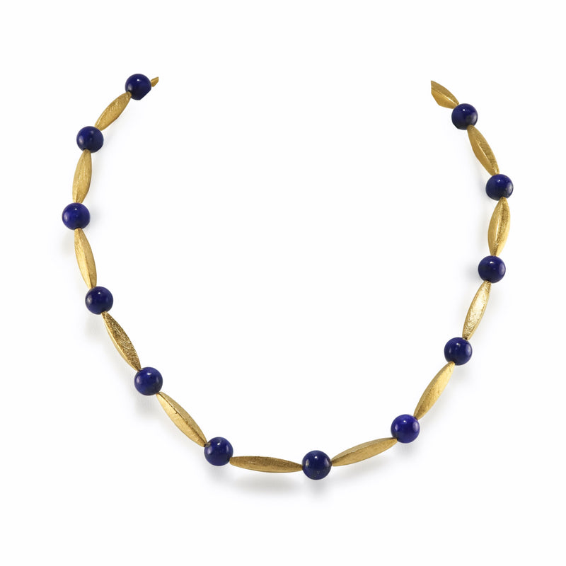 Gilded Silver & Lapis Lazuli Necklace A10