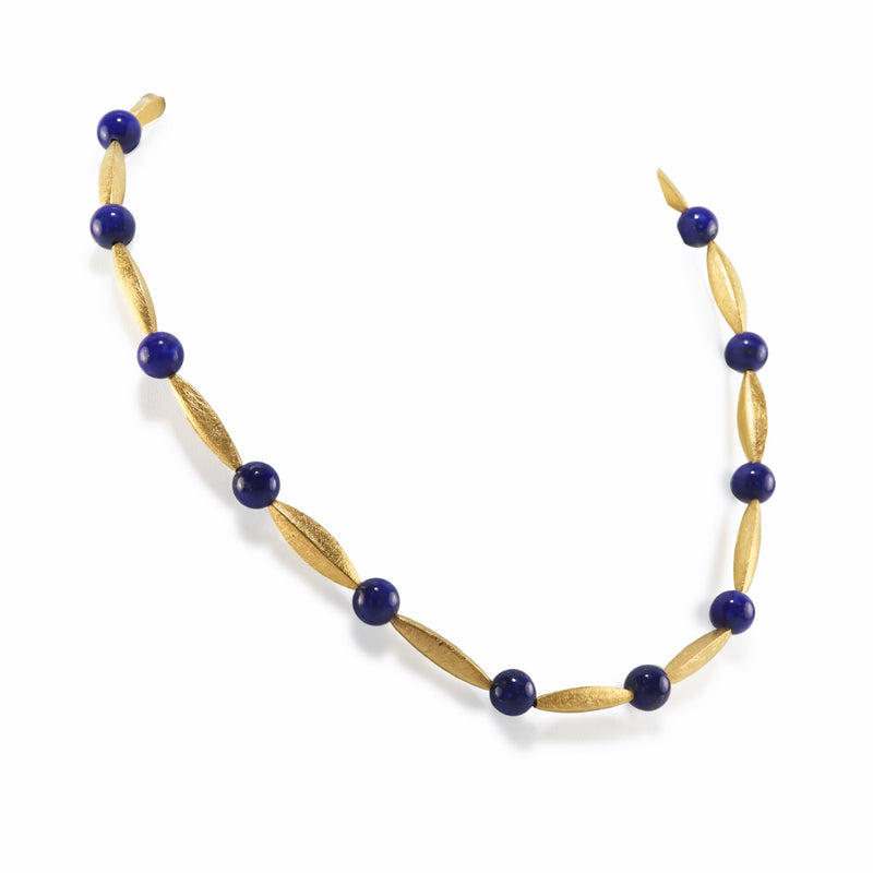 Gilded Silver & Lapis Lazuli Necklace A10