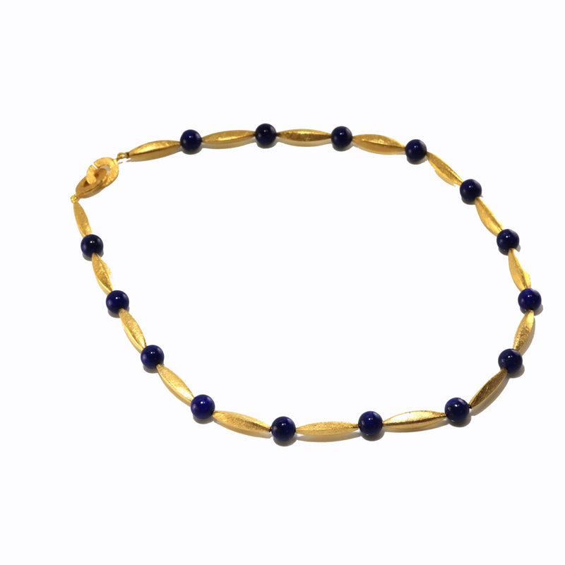 Gilded Silver & Lapis Lazuli Necklace A10