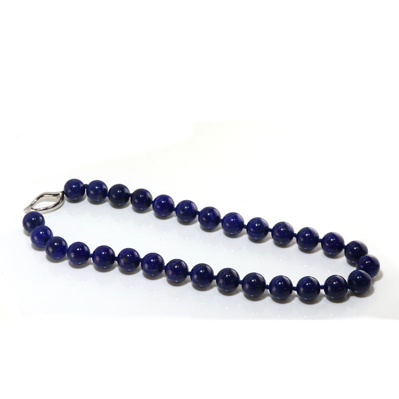 Natural Lapis Lazuli 14mm Bead Necklace H3