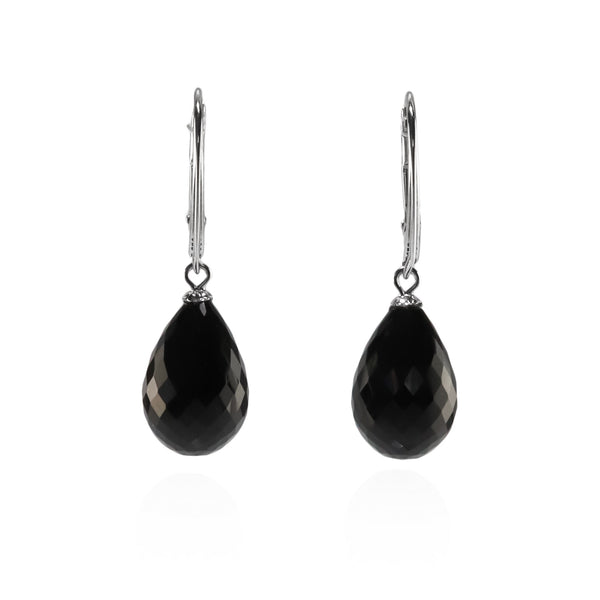Faceted Onyx Drop Earrings A1