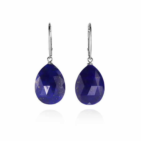Natural Lapis Lazuli Faceted Drop Earrings A41