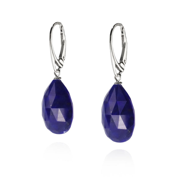 Natural Lapis Lazuli Faceted Drop Earrings A41