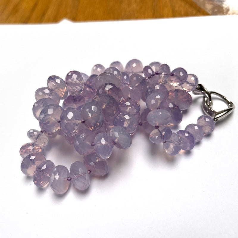 Brazilian Lavender Quartz Faceted Rondelle Necklace T20