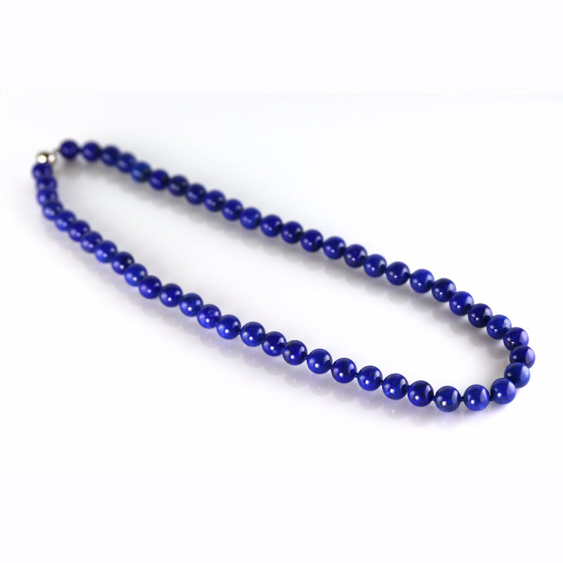 Natural Lapis Lazuli 8mm Bead Necklace A80 SAVE £26