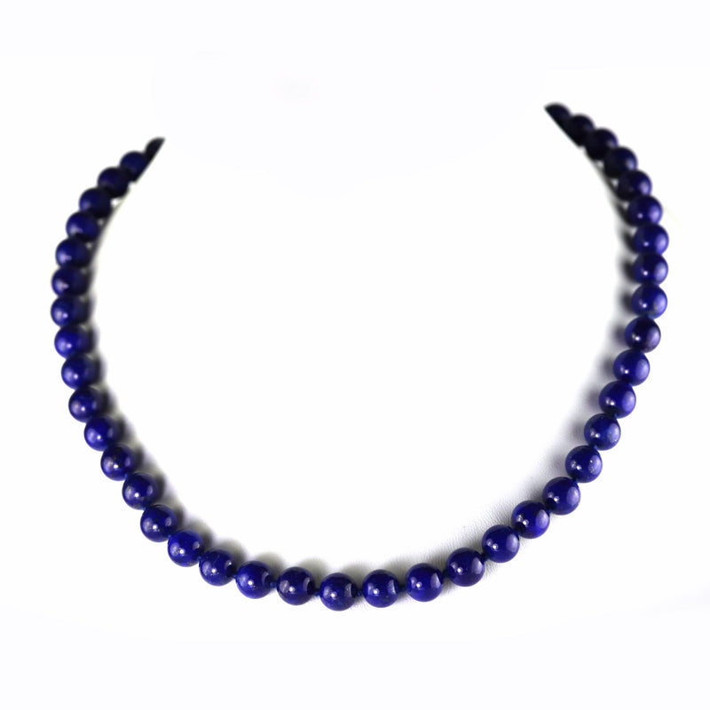 Natural Lapis Lazuli 8mm Bead Necklace A80 SAVE £26