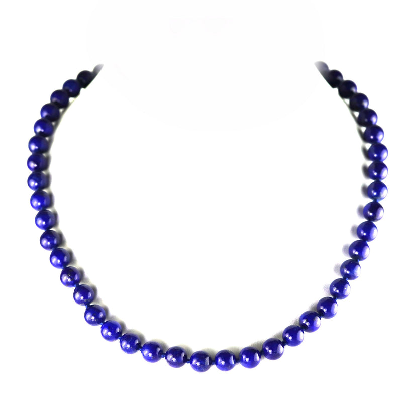 Natural Lapis Lazuli 8mm Bead Necklace A80 SAVE £26