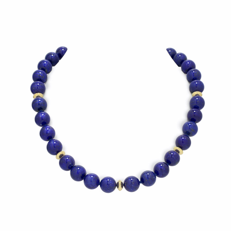 Natural Lapis Lazuli 12mm Bead Necklace