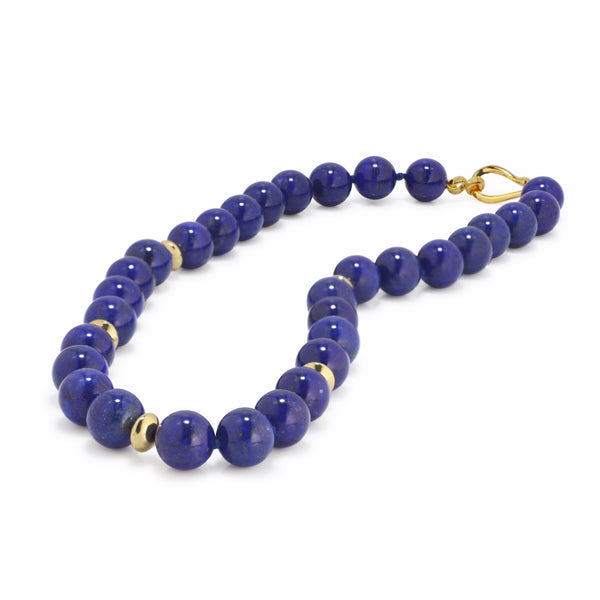 Natural Lapis Lazuli 12mm Bead Necklace