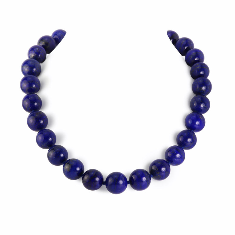 Natural Lapis Lazuli 15mm Bead Necklace H5