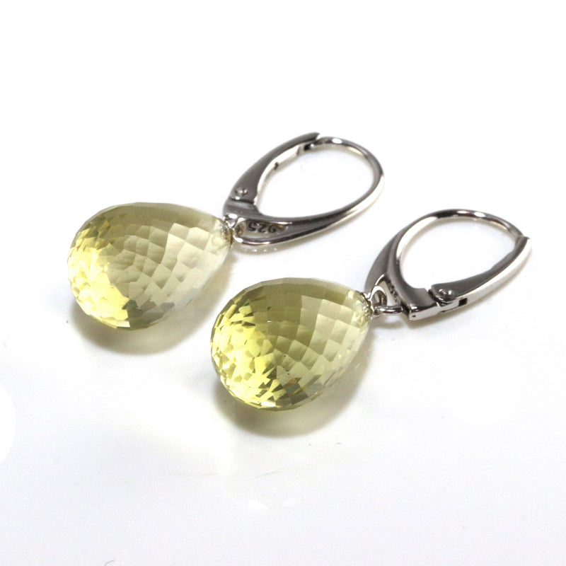 Lemon Quartz Faceted Drop Earrings A18