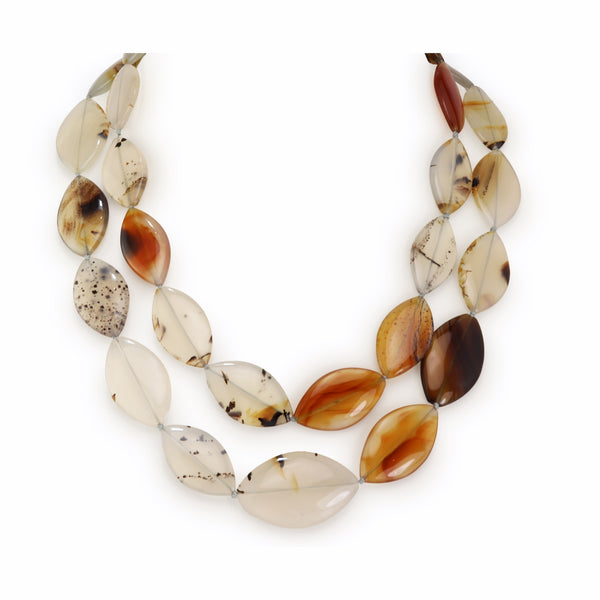 Monatana Moss Agate Double Row Necklace N121