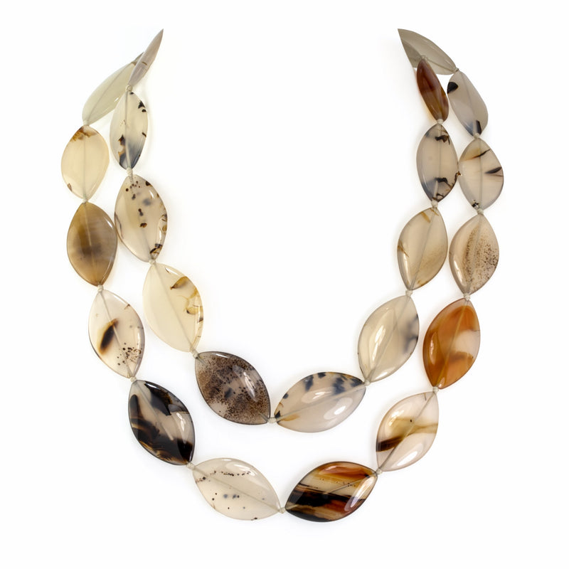 Montanta Moss Agate Double Row Necklace  SAVE £50