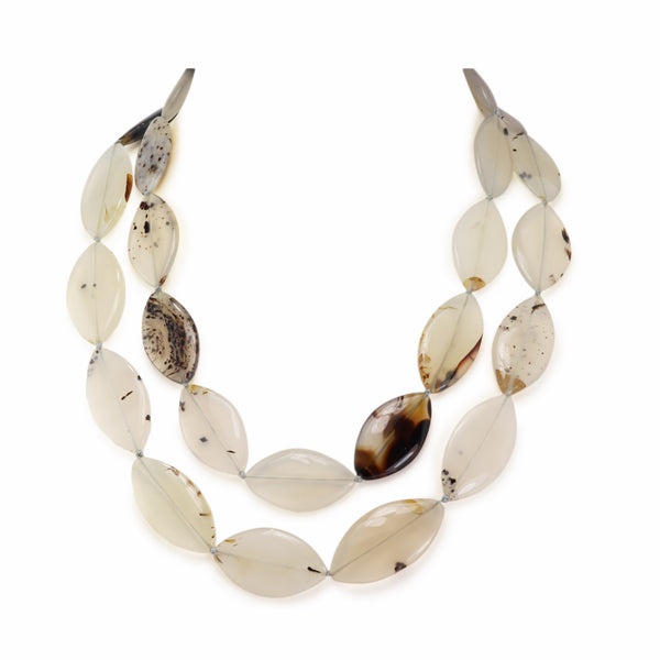 Montanta Moss Agate Double Row Necklace N123