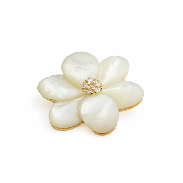 Jasmine Mother of Pearl Flower Brooch