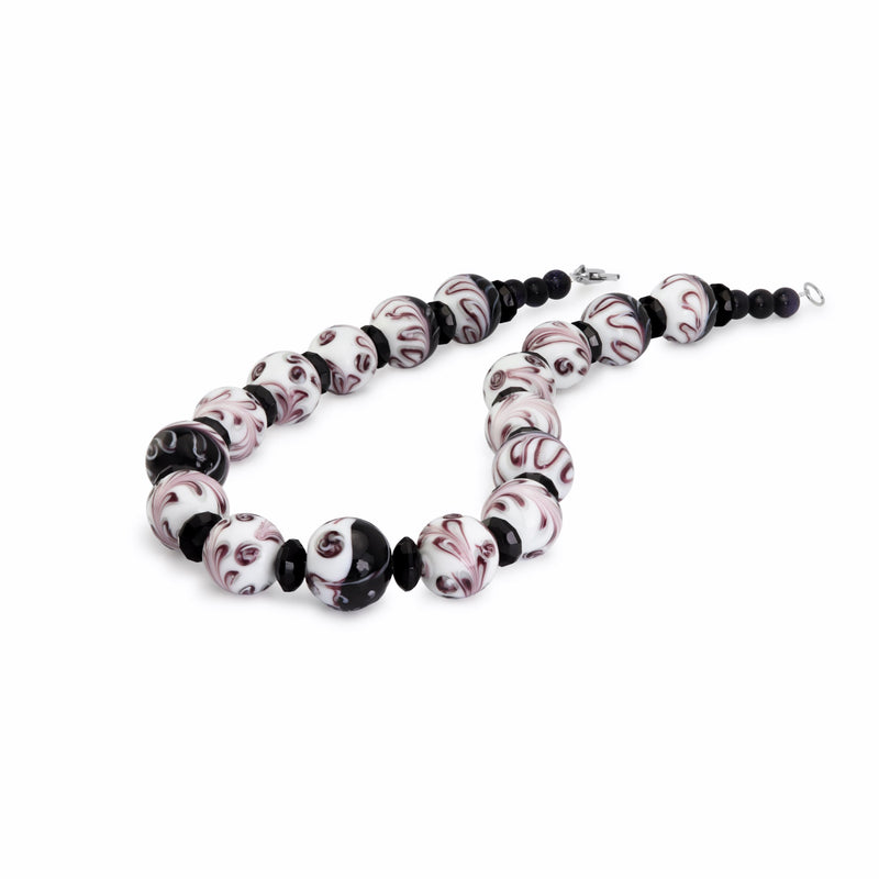 Murano & Onyx Necklace N125