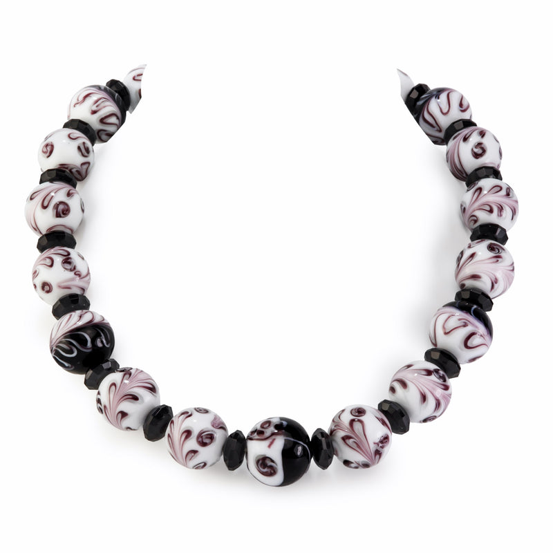 Murano & Onyx Necklace N125