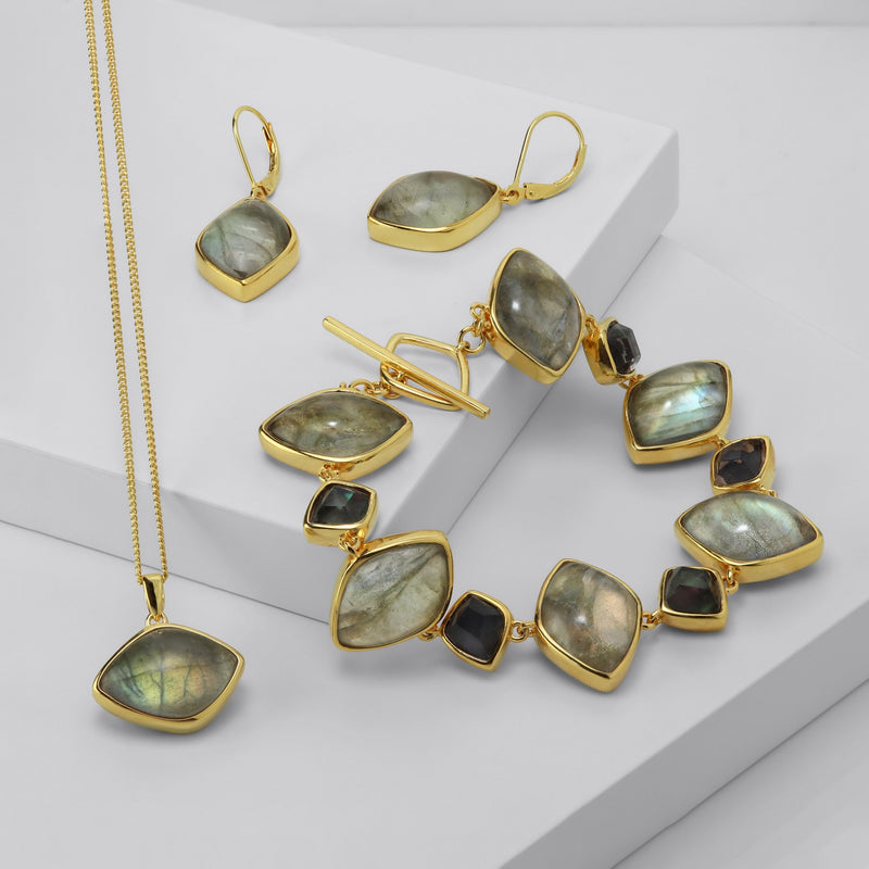 Nebbio Labradorite & Gilded Sterling Silver Earrings