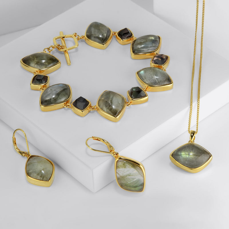 Nebbio Labradorite & Gilded Sterling Silver Earrings