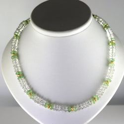 Rock Crystal and Prehnite Rondelle Necklace A44 SAVE £100