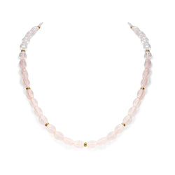 Faceted Rose Quartz Necklace Q14
