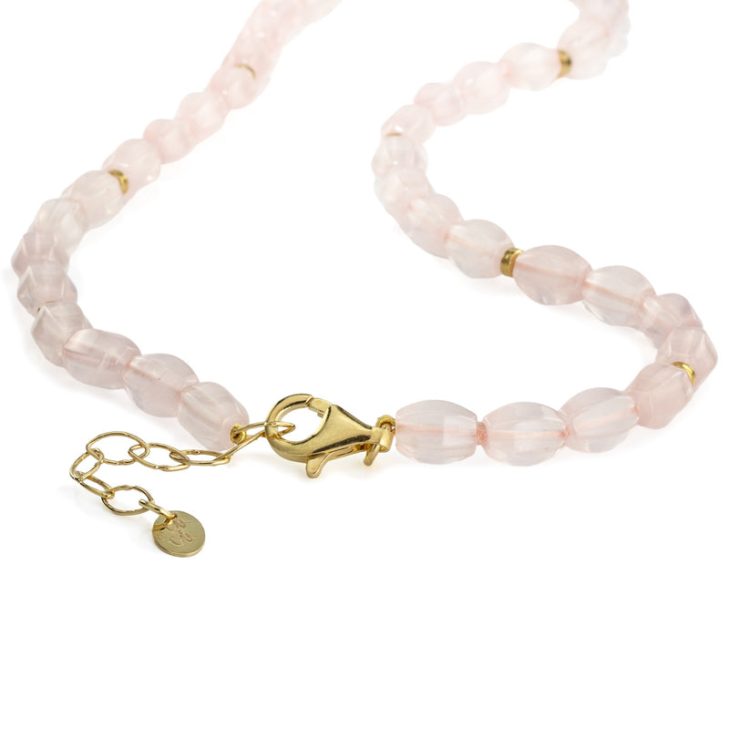 Faceted Rose Quartz Necklace Q14