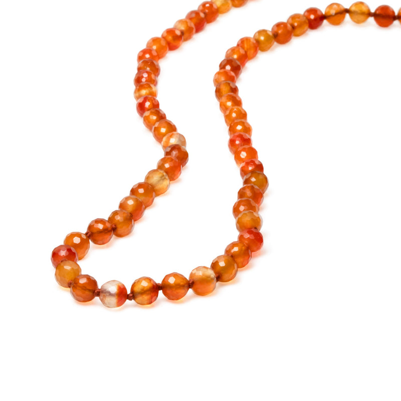 Faceted Natural Carnelian Necklace Q19