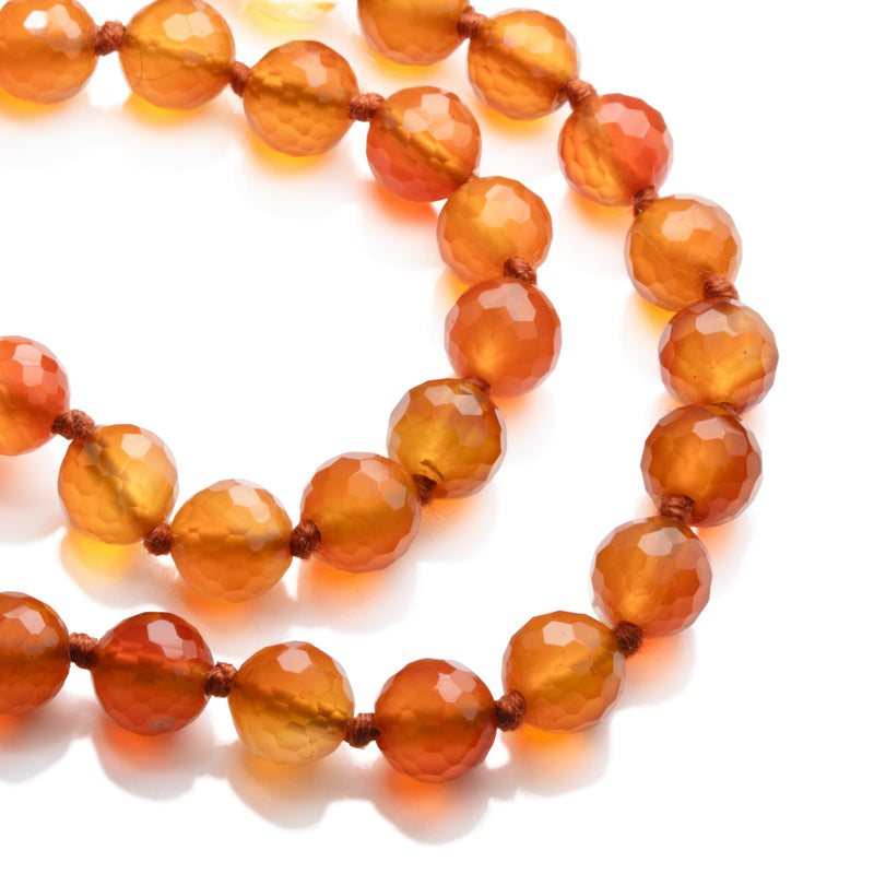 Faceted Natural Carnelian Necklace Q19