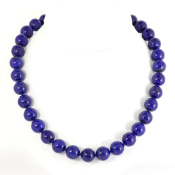 Natural Lapis Lazuli 12mm Bead Necklace H9
