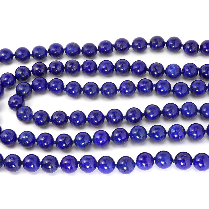Natural Lapis Lazuli 12mm Bead Necklace H9