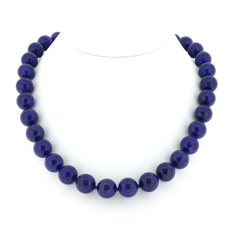 Natural Lapis Lazuli 12mm Bead Necklace H9