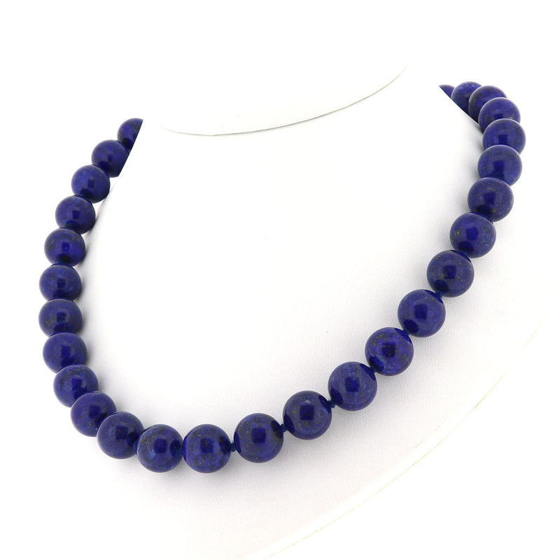 Natural Lapis Lazuli 12mm Bead Necklace H9
