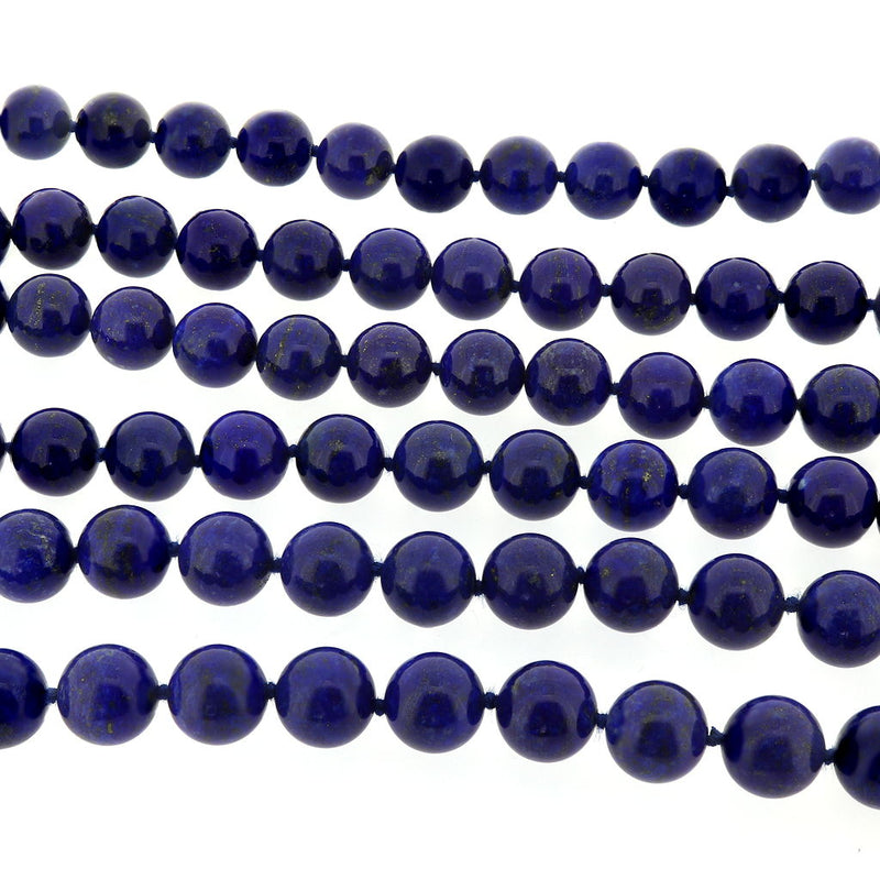 Natural Lapis Lazuli 12mm Bead Necklace H9