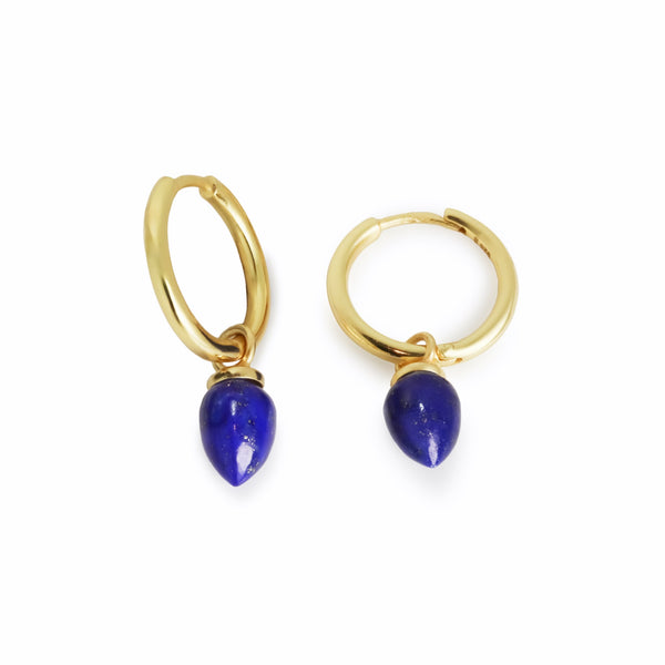 Pippin Drop Lapis Lazuli Gilded Silver Earrings