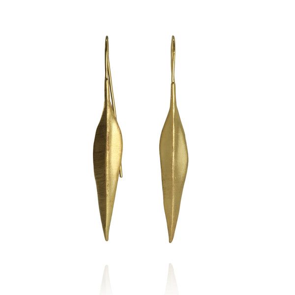 Salix Gilded Sterling Silver Long Earrings